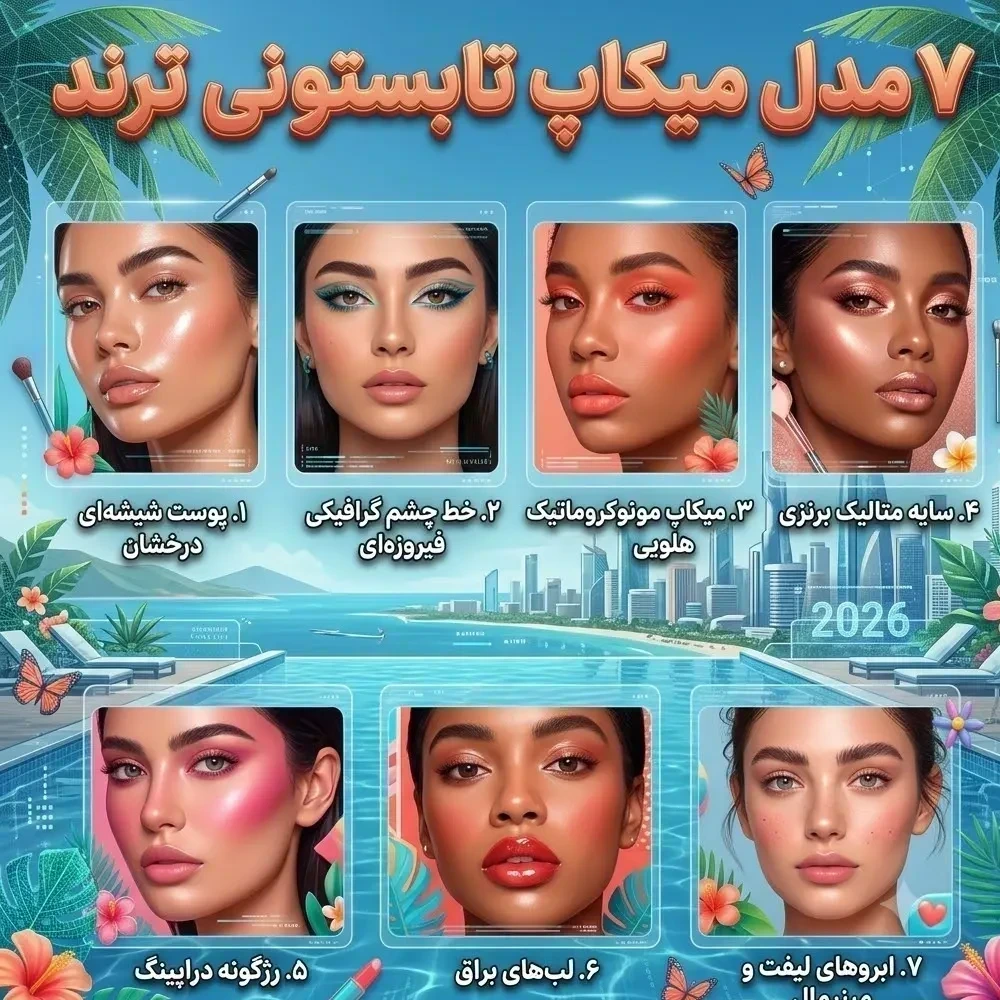7مدل میکاپ تابستونی ترند دخترانه💋【پینترستی و تیک تاکی】